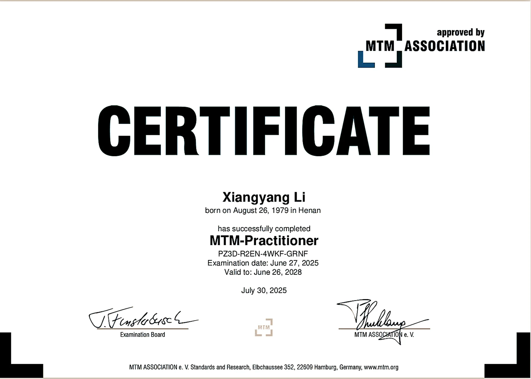 MTM Practitioner Certificate